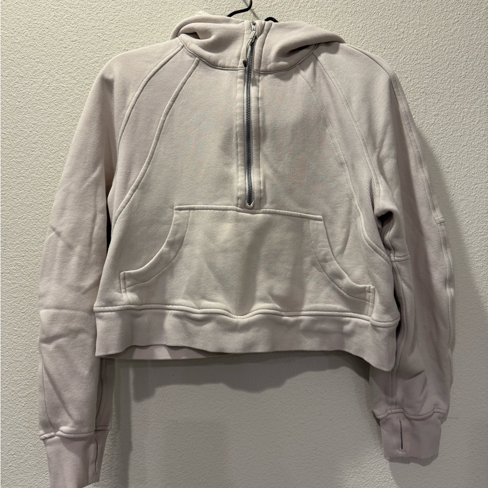 Lululemon Women's Beige Scuba Half-Zip Hoodie